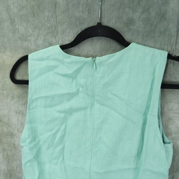 EUC Spenser Jeremy Petites VINTAGE Mint Green Dress/Jacket 100% LINEN Size 8 - Picture 8 of 13